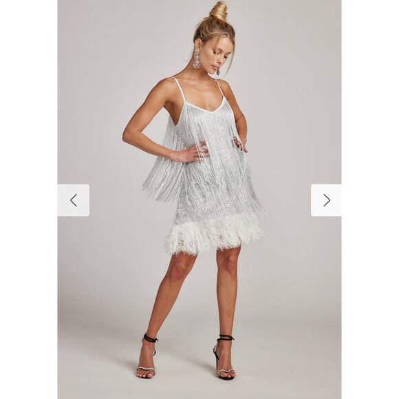 Disco Fever Silver Fringe Mini Dress - Picture 8 of 13